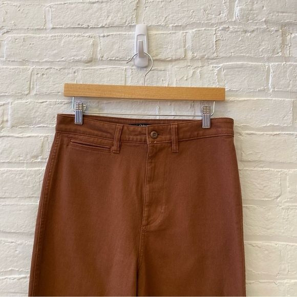 Quince || Cotton Twill Wide-Leg Crop Pants Rust Red Brown 29