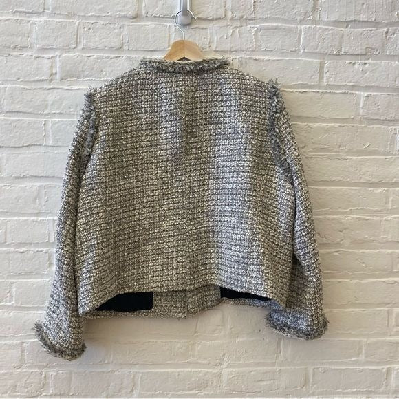 J. Crew || Lady Jacket in Metallic Tweed Braided Blazer Silver 18 NWT