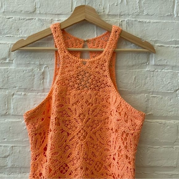 Lilly Pulitzer || Jamie Crochet Shift Dress Bright Coral Small