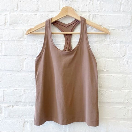 Lululemon || Cool Racerback Tank Top Shorter Length Cacao Brown Tan 6