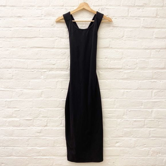 Lululemon || Picnic Play Dress Knot Midi Cross Open Back Black 6