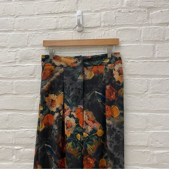 Anthropologie || Eva Franco Simone Watercolor Floral High Rise Trouser Small