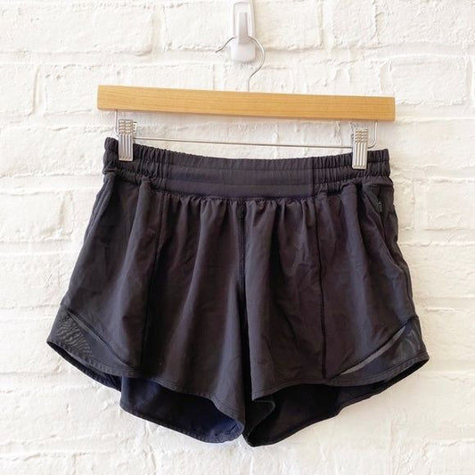 Lululemon || Hotty Hot Short II Long 4" Black Solid 8