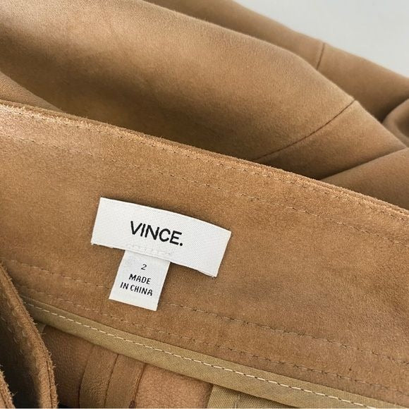 Vince. || Belted Suede Mini Skirt Tan Brown 2