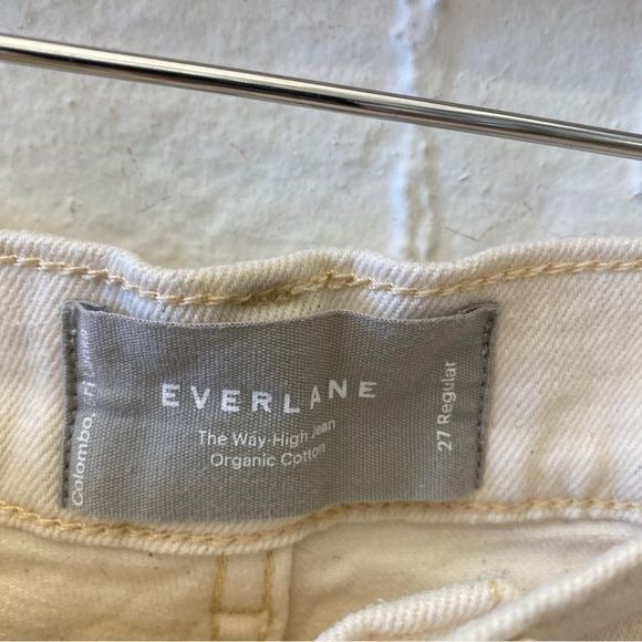 Everlane || The Way High Straight Leg Jeans in Ecru Cream Ivory 27