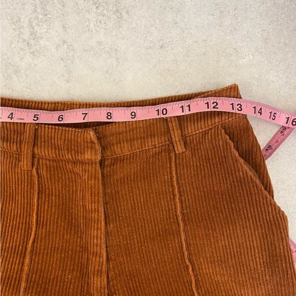 ASTR The Label || Wide Leg Corduroy Pants in Maple Orange Brown XS