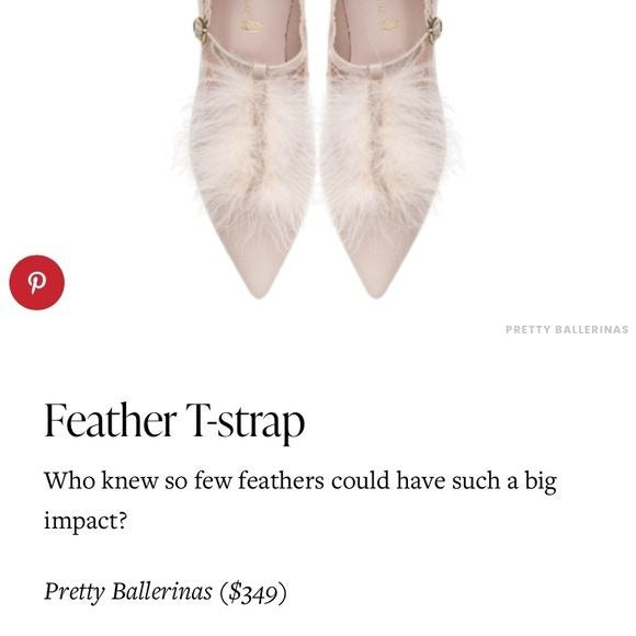 Pretty Ballerinas || Feather T-Strap Patent Flats Pointed Toe Blush Pink 39