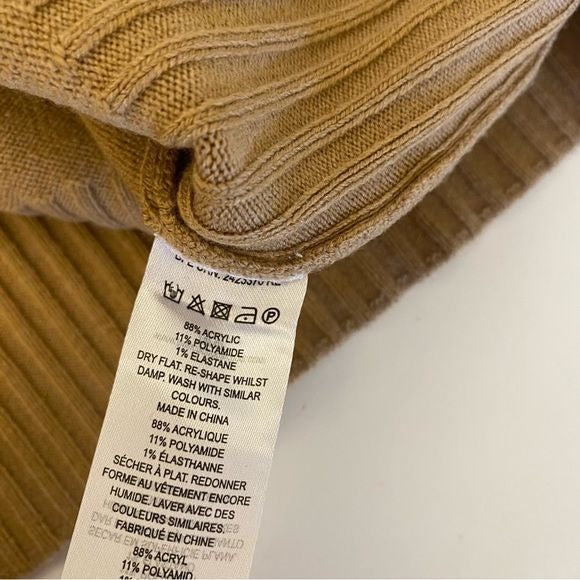 French Connection || Babysoft Roll Neck Sweater in Tan Large