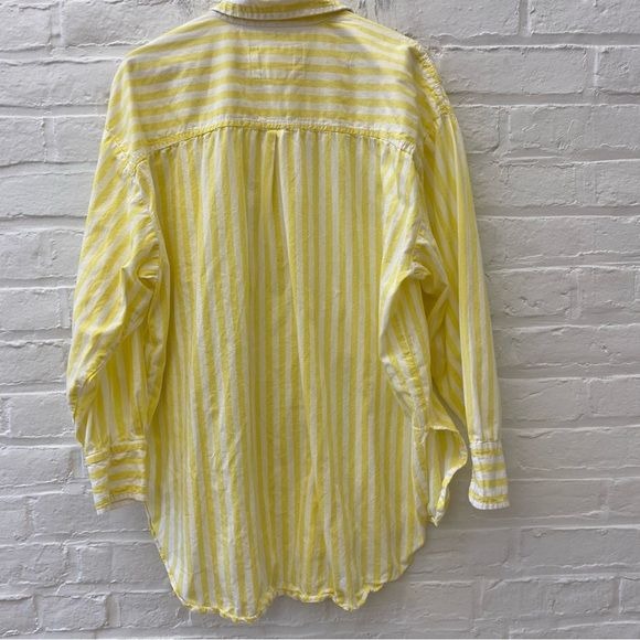 Anthropologie || Maeve The Bennet Buttondown Striped Button Down Shirt Yellow XL