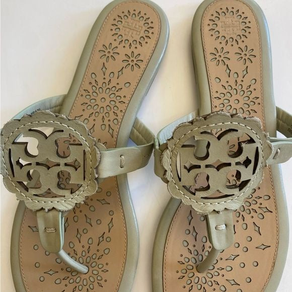 Tory Burch || Miller Scallop Sandal Sage Light Green NWOB 7.5