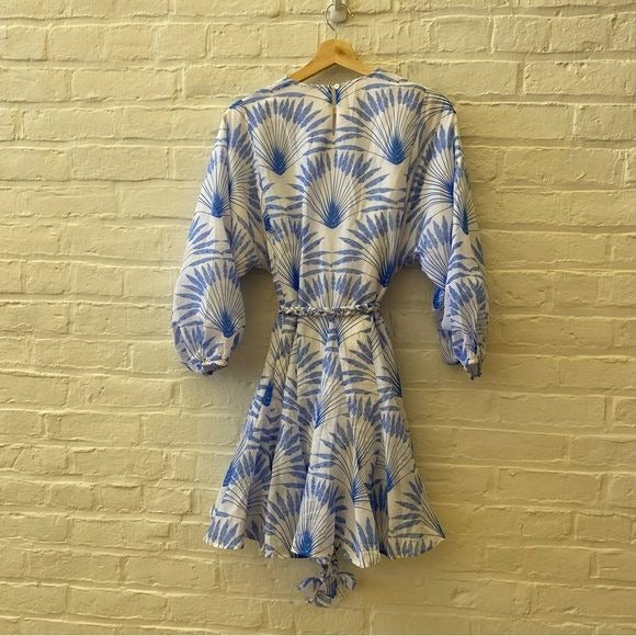 J. Marie || Linsdsay Rope Dress Mini Fit & Flare Long Sleeve Blue Small NWOT