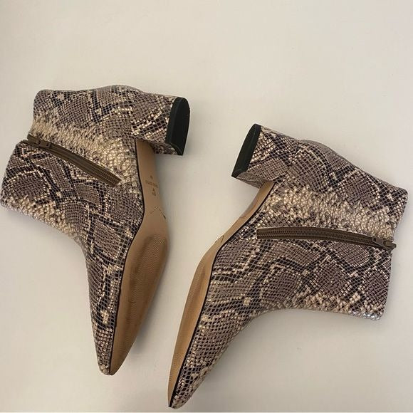 Corso Como || Freen Pointed Toe Python Snake Bootie Block Heel 8