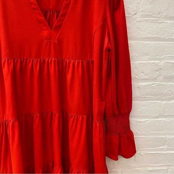 Tuckernuck || Pomander Place Crepe Kenzo Dress Long Sleeve Red XXL