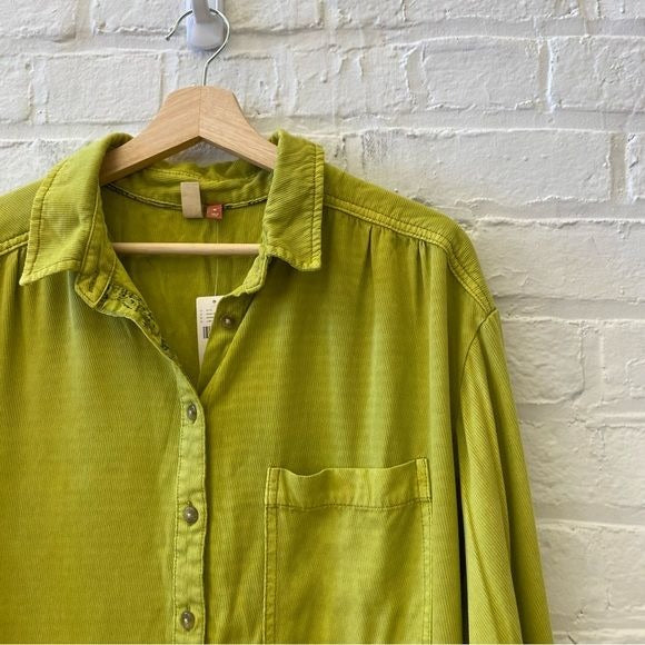 Anthropologie || Pilcro The Bo Boyfriend Buttondown Green Medium NWT