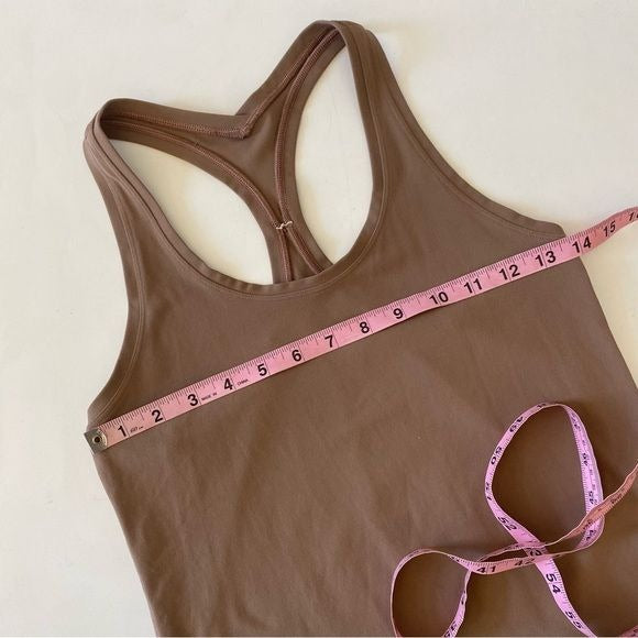 Lululemon || Cool Racerback Tank Top Shorter Length Cacao Brown Tan 6