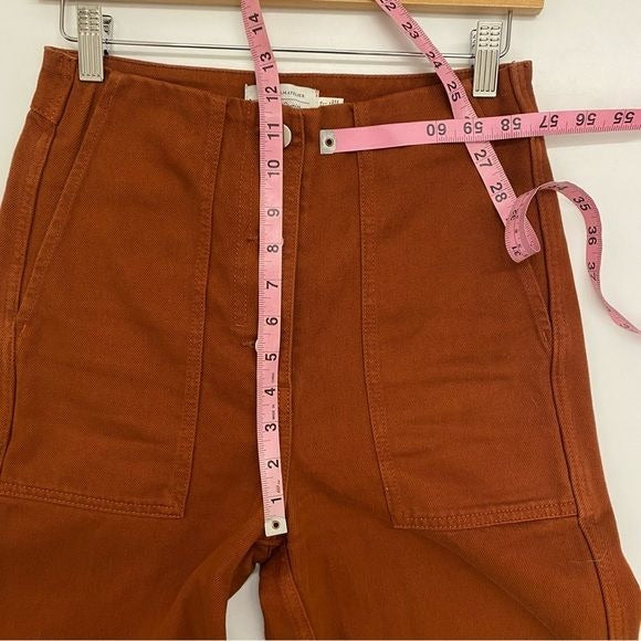 & Other Stories || Straight Fit Pants Rust Red Orange US 4