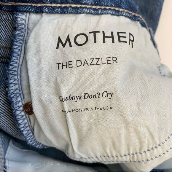 MOTHER Superior || The Dazzler Straight Leg Jeans Cowboys Don’t Cry Blue 24