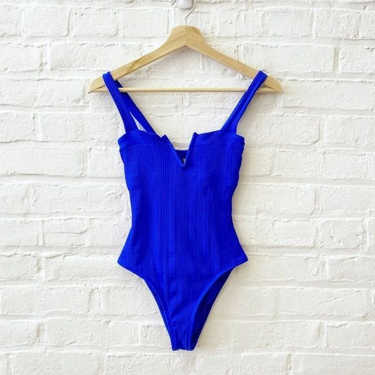 L*space || Pointelle Rib Cha Cha One Piece Swimsuit Cobalt Blue 4