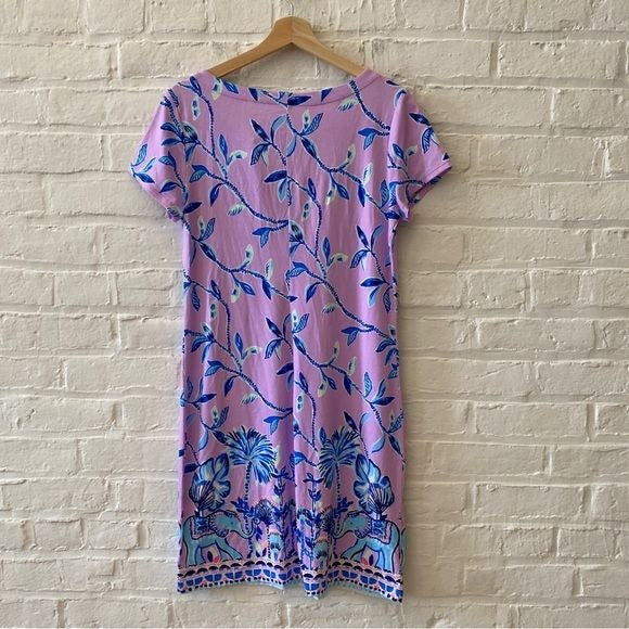 Lilly Pulitzer || Sophiletta Dress in Purple Iris Slathouse Jungle UPF 50 Medium