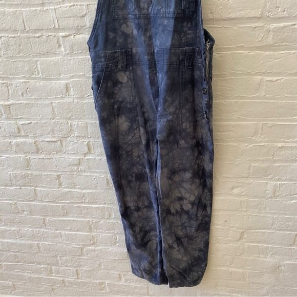 Anthropologie || Pilcro The Wanderer Relaxed Overalls Blue Tie Dye 32