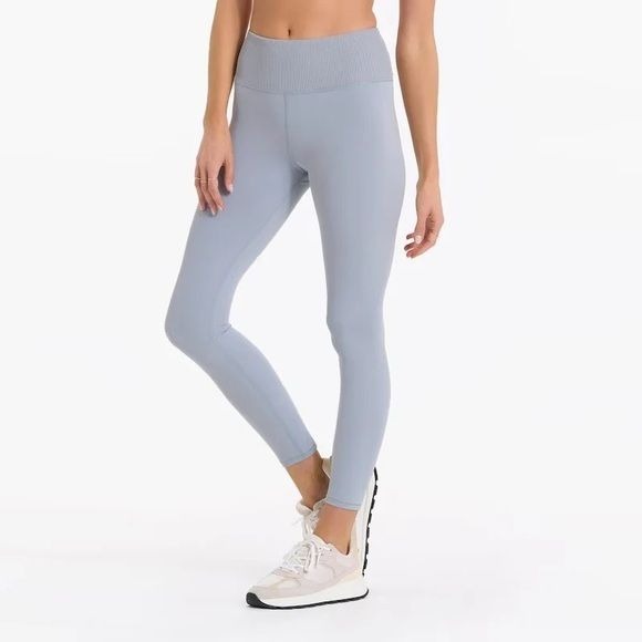 Vuori || Rib Studio Legging Ribbed High Rise Light Cloud Gray Blue Small