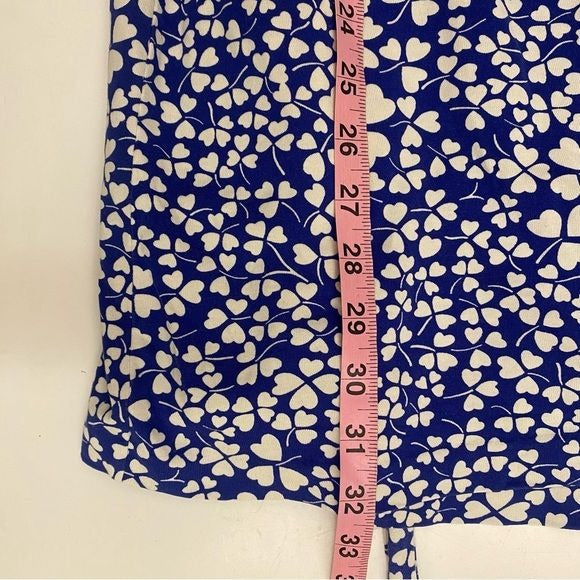 Diane Von Furstenberg || New Julian Mini Wrap Dress Heart Clovers Royal Blue 0