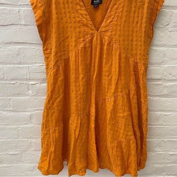 Anthropologie || Maeve Juliet Tiered Tunic Dress in Orange Small