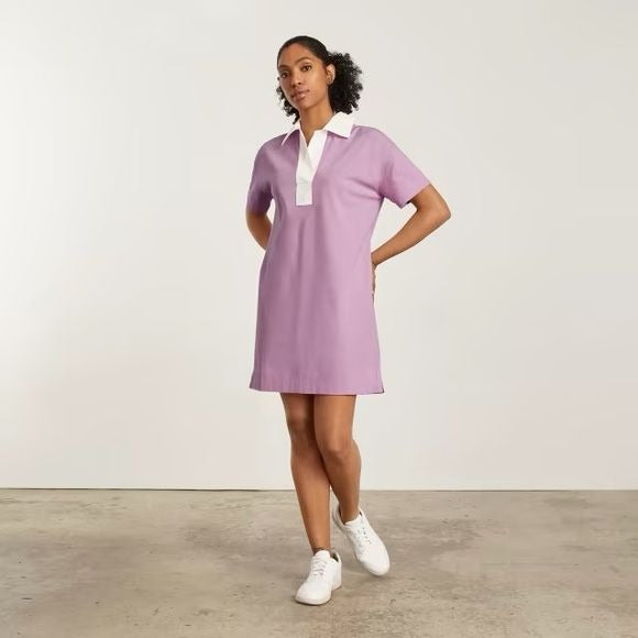 Everlane || Organic Cotton Polo Dress Pink Lilac Medium