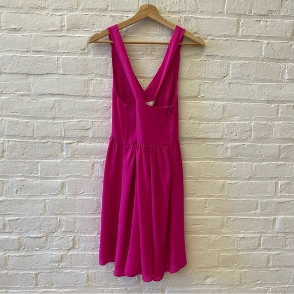 CROSBY by Mollie Burch || Evan Cross Back Mini Dress in Mollie Pink Fuchsia XS