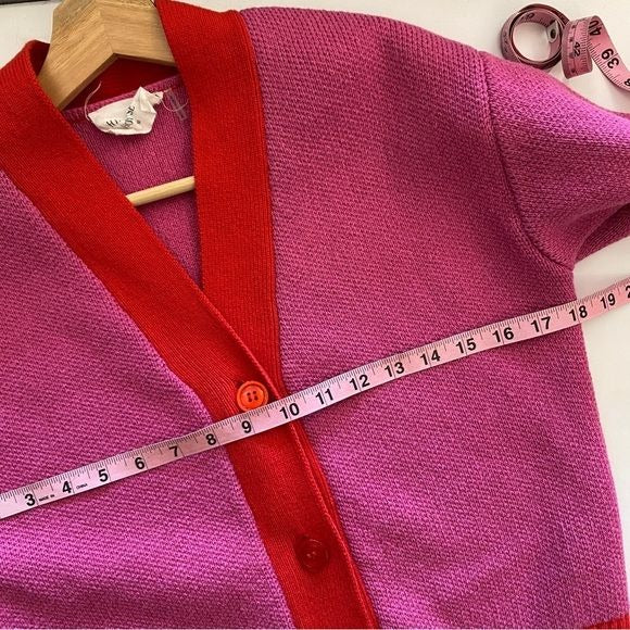 Tuckernuck || Hyacinth House Emily Cardigan Short Pink Red XS