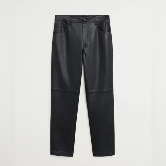 Mango || Lille Trousers Faux Leather Pants Black 18