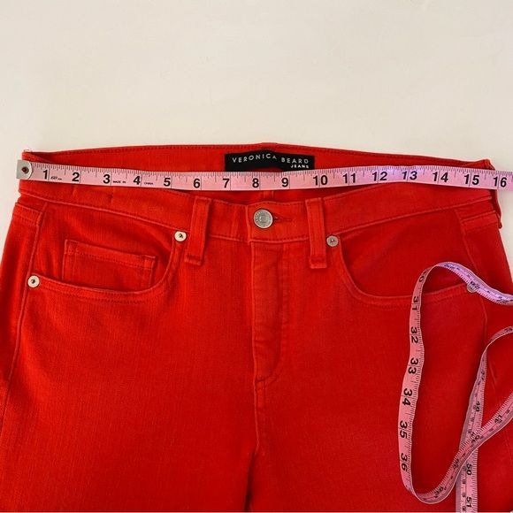 Veronica Beard || Brooke Cropped Jeans Neon Red 29