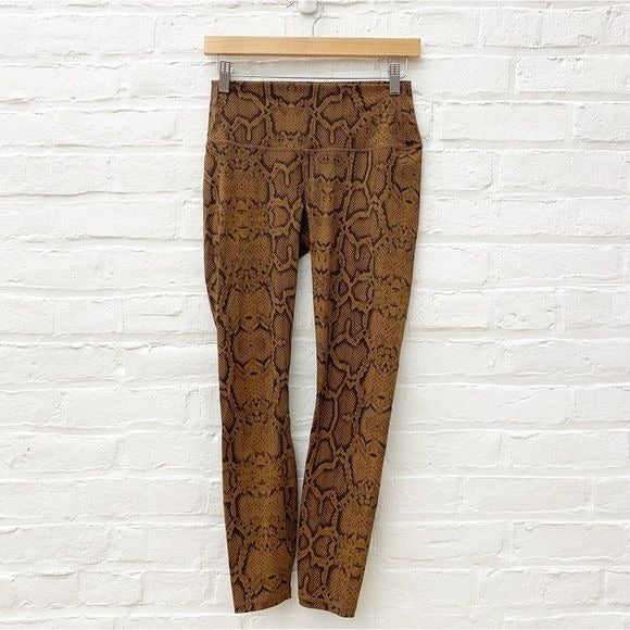 Varley || Luna Legging s in Burnt Snake High Rise 7/8 Brown Medium