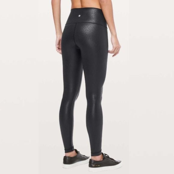 Lululemon || Wunder Under High-Rise Tight Foil 28"Luminosity Foil Print Black 6