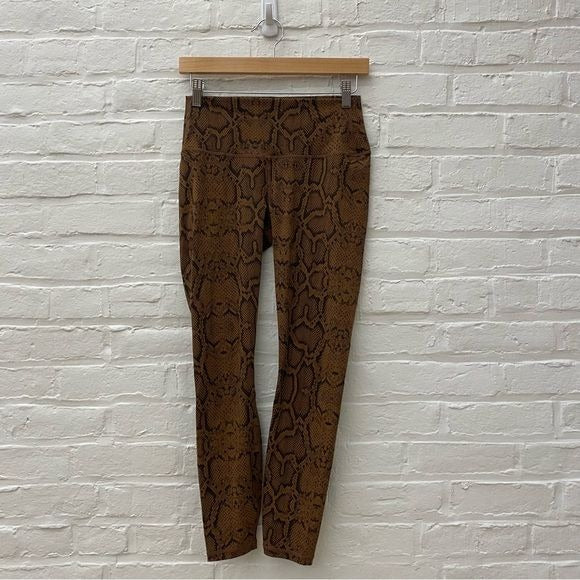 Varley || Luna Legging s in Burnt Snake High Rise 7/8 Brown Medium