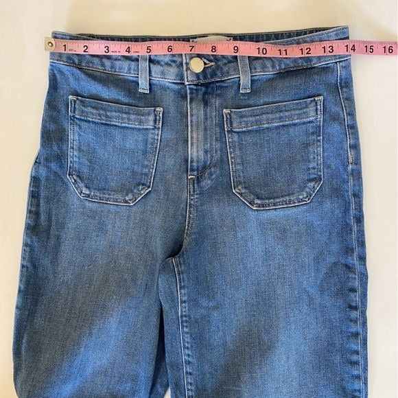 Anthropologie || Paige Nellie Patch Pocket Wide Leg Crop Jeans Blue 26