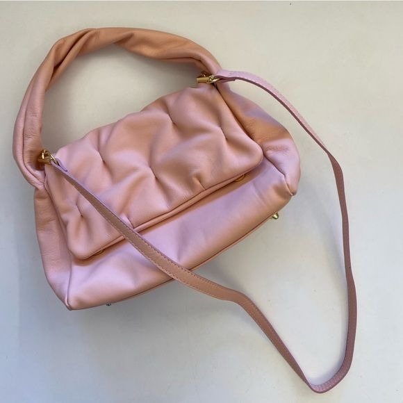 Persaman New York || Madeline Convertible Shoulder Bag Quilted Slouchy Pink