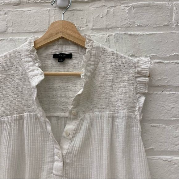 J.Crew || Garden Top in Soft Gauze in White Large