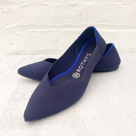 Rothy’s || The Point Maritime Navy Blue Flats Size 7.5