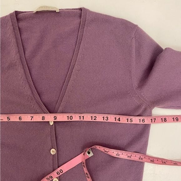 Prada || Cashmere V Neck Cardigan Lavender Purple 40