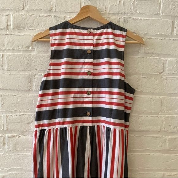 Anthropologie || Maeve Striped Wide-Leg Jumpsuit Red White Large