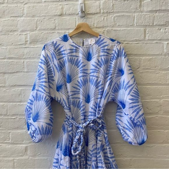 J. Marie || Linsdsay Rope Dress Mini Fit & Flare Long Sleeve Blue Small NWOT