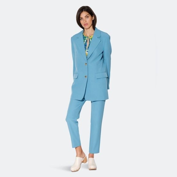 Walter Baker || Kira Oversized Blazer Notch Lapel Lake Blue Small