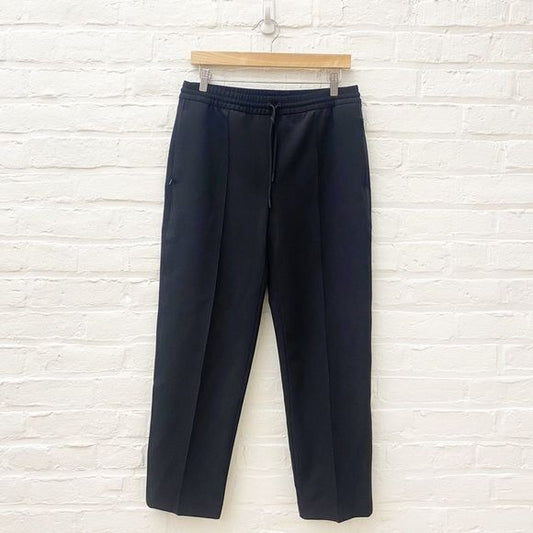 Athleta || Endeavor Straight Leg Pant Pull On Trouser Tuxedo Stripe Trim Black 6