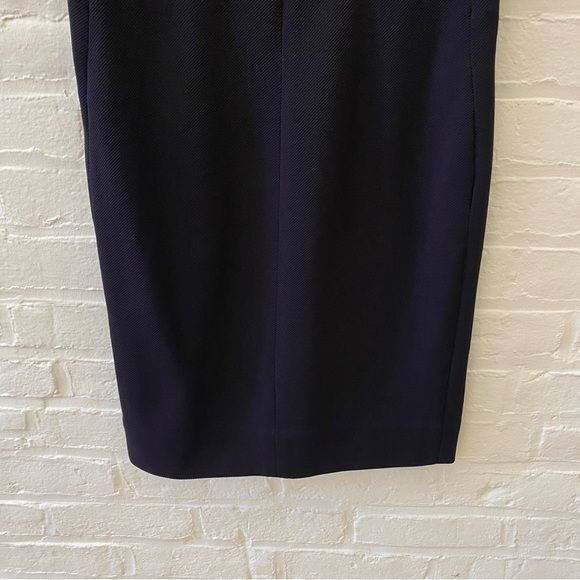 Diane von Furstenberg || DVF Hibiki Sweetheart Sheath Pencil Dress Navy 10