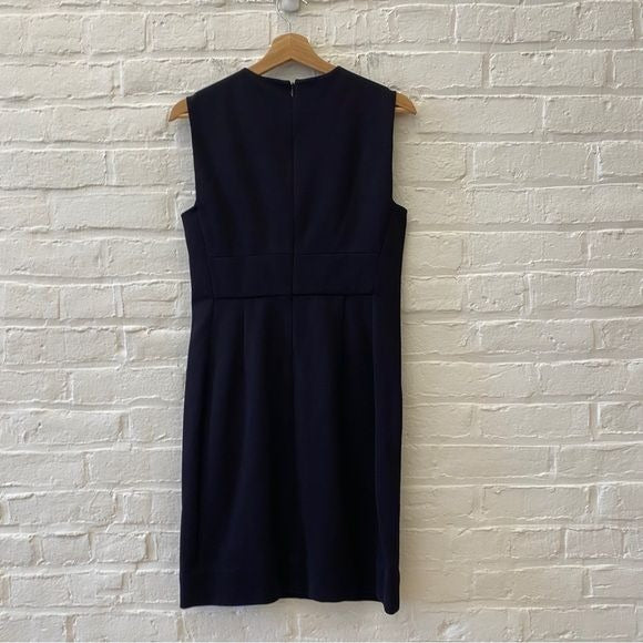 Diane von Furstenberg || DVF Hibiki Sweetheart Sheath Pencil Dress Navy 10