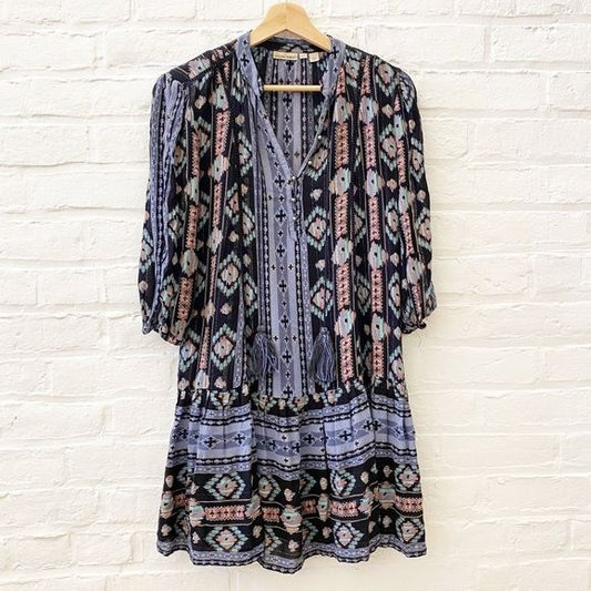 Anthropologie || Holding Horses Winter Moon Drop Waist Mini Dress Tassels XSP