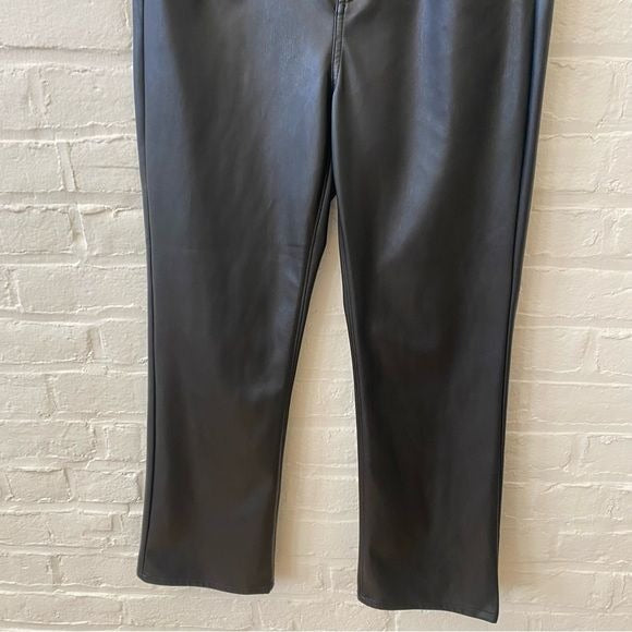 LOFT || Faux Leather Flare Crops in Black NWT 8