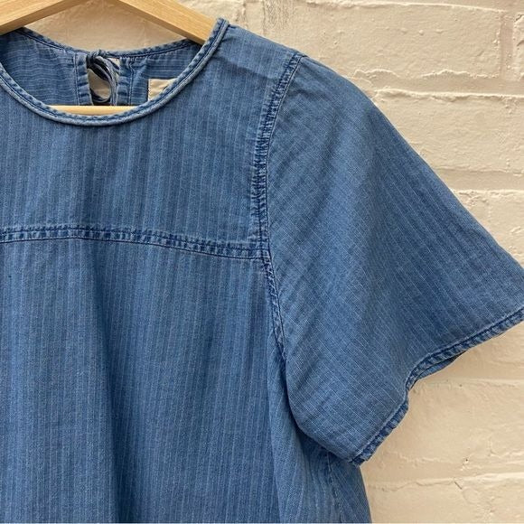 J. Crew || Chambray Swing Top Shirt Short Sleeve Blue XS