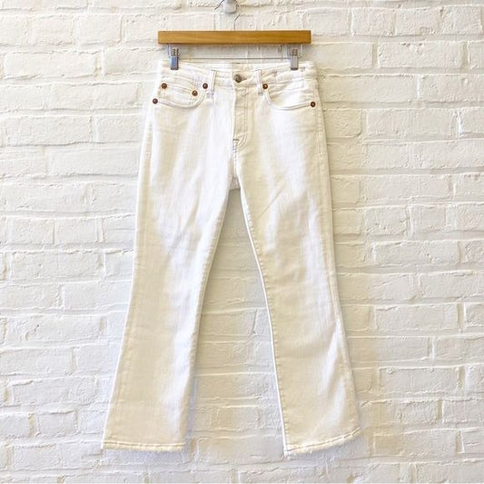 R13 || Kick Fit Crop Jeans in Bale White 27